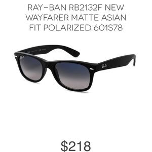 New in box, polarized Ray Ban Wayfair, ombré lense